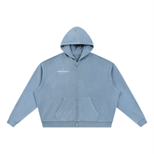 Load image into Gallery viewer, Unisex Vintage Wash Full Zip Boxy Hoodie
