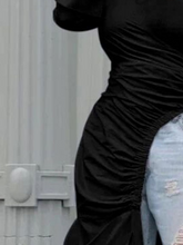 Load image into Gallery viewer, Side-Cut Slim-Fitting  Long-Sleeved Slanted-Shoulder Dress HC2C59KCNN
