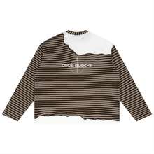 Load image into Gallery viewer, Unisex Striped Panel Boxy Long Sleeve T-Shirt
