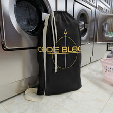 Load image into Gallery viewer, Code Blocks Gold Logo Laundry Bag — Tech Gamer Drawstring Bag
