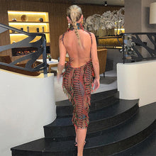 Load image into Gallery viewer, Xiao Xiang Feng Round Neck Sleeveless Spliced Open Back Pullover Solid Color Dress
