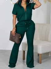 Load image into Gallery viewer, Zipper Jacket &amp;Flared Trousers Two-Piece Set
 HWUBKQ2MV6
