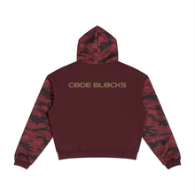 Load image into Gallery viewer, Unisex Colorblock Camo Full Zip Boxy Hoodie
