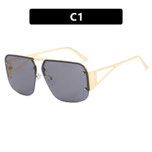 Load image into Gallery viewer, Square sunglasses, sunglasses half frame versatile sunglasses
