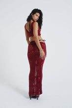 Load image into Gallery viewer, Summer European and American style sexy strappy sleeveless tank top hip-covering half-length skirt knitted suit
