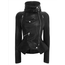 Load image into Gallery viewer, Motorcycle Leather Gothic Jacket Women Faux Leather Fashion Black Faux Coats Trend Jacket Streetwear
