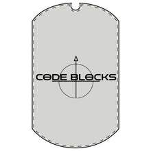 Load image into Gallery viewer, Code Blocks Dog Tag Necklace — Tactical Crosshair Pendant on Chain
