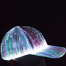 Load image into Gallery viewer, Christmas Gift LED Optical Fiber Luminous Hat Black And White Luminous Hat Outdoor LED Baseball Cap
