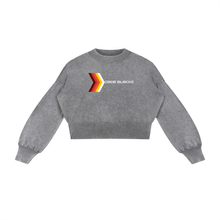 Load image into Gallery viewer, Mineral Wash Balloon Sleeve Cropped Sweater

