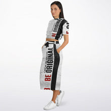 Load image into Gallery viewer, Athletic Cropped Short Sleeve Sweatshirt and Long Pocket Skirt Set – AOP
