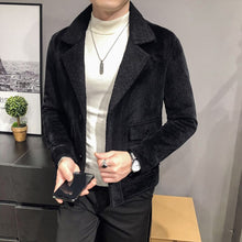 Load image into Gallery viewer, Windbreaker Men's short style woolen coat autumn/winter Korean trim woolen coat men's jacket
