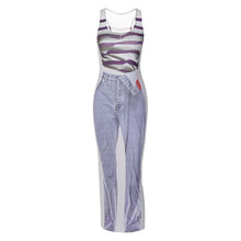 Load image into Gallery viewer, Funny like denim print personality dress U-neck sleeveless sundress street photo
