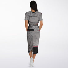 Load image into Gallery viewer, Fashion Cropped Short Sleeve Sweatshirt and Long Pocket Skirt Set – AOP

