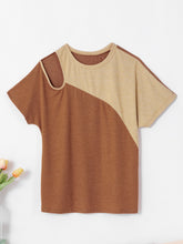 Load image into Gallery viewer, Contrast Round Neck Short Sleeve T-Shirt
