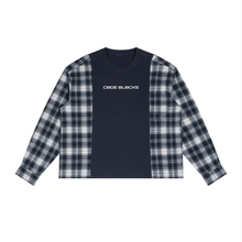 Load image into Gallery viewer, Unisex Plaid Panel Long Sleeve T-Shirt
