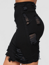 Load image into Gallery viewer, Ripped Denim Skirt H9MZ8QTDKN
