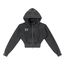 Load image into Gallery viewer, Vintage Washed Cropped Fleece Hoodie
