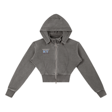 Load image into Gallery viewer, Vintage Washed Cropped Fleece Hoodie
