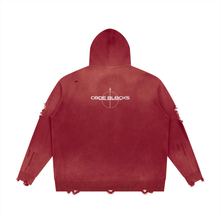 Load image into Gallery viewer, Unisex Distressed Full Zip Sweater
