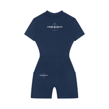 Load image into Gallery viewer, Women's Quarter-Zip Short Sleeve Romper
