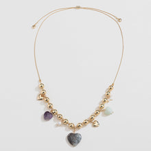 Load image into Gallery viewer, Natural Stone Gold-Plated Heart Necklace
