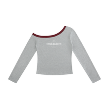 Load image into Gallery viewer, Women’s Color Block Off-the-Shoulder T-Shirt
