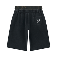 Load image into Gallery viewer, Unisex Vintage Wash Distressed Wide Leg Shorts
