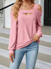 Load image into Gallery viewer, Loose-fit Off Shoulder Long Sleeve T-shirt Women's Top  HWWNKKYBN3
