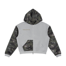 Load image into Gallery viewer, Unisex Colorblock Camo Full Zip Boxy Hoodie
