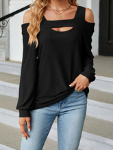 Load image into Gallery viewer, Loose-fit Off Shoulder Long Sleeve T-shirt Women's Top  HWWNKKYBN3
