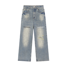 Load image into Gallery viewer, Vintage Wash Distressed Denim Jeans
