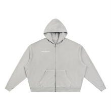 Load image into Gallery viewer, Unisex Vintage Wash Full Zip Boxy Hoodie
