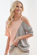 Load image into Gallery viewer, BiBi Contrast Round Neck Short Sleeve T-Shirt
