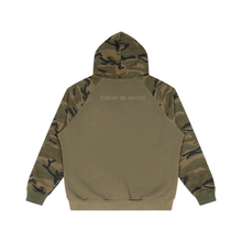 Load image into Gallery viewer, Unisex Camo-Splice Raglan Zip Hoodie
