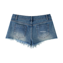 Load image into Gallery viewer, Women's Vintage Wash Raw Hem Denim Shorts
