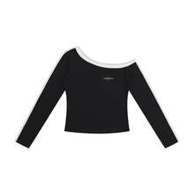 Load image into Gallery viewer, Women’s Color Block Off-the-Shoulder T-Shirt
