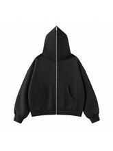 Load image into Gallery viewer, Fleeced Full-Zip Boxy Hoodie
