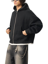 Load image into Gallery viewer, Fleeced Full-Zip Boxy Hoodie

