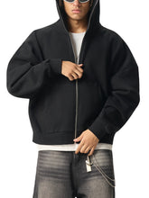 Load image into Gallery viewer, Fleeced Full-Zip Boxy Hoodie
