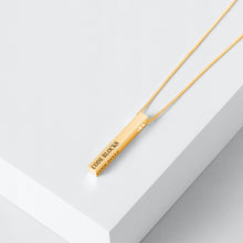 Load image into Gallery viewer, Engraved Vertical 3D Bar Necklace

