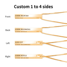 Load image into Gallery viewer, Engraved Vertical 3D Bar Necklace
