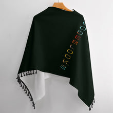 Load image into Gallery viewer, Knitted Cape With Fringed Edge
