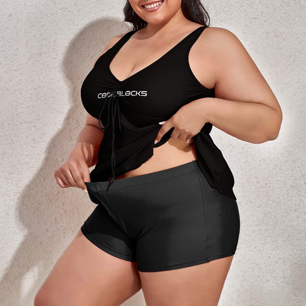 Women's split swimsuit fat model