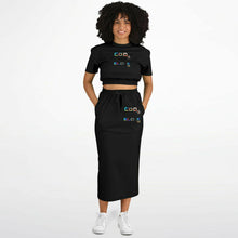 Load image into Gallery viewer, Sweatshirt and long pocket skirt set
