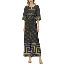 Load image into Gallery viewer, Dolman Sleeve Belted Wide Leg Jumpsuit

