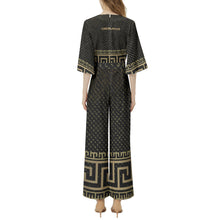Load image into Gallery viewer, Dolman Sleeve Belted Wide Leg Jumpsuit
