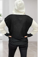 Load image into Gallery viewer, Pocketed Color Block Half Button Hoodie
