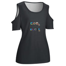 Load image into Gallery viewer, ACT off shoulder U-neck short sleeve top
