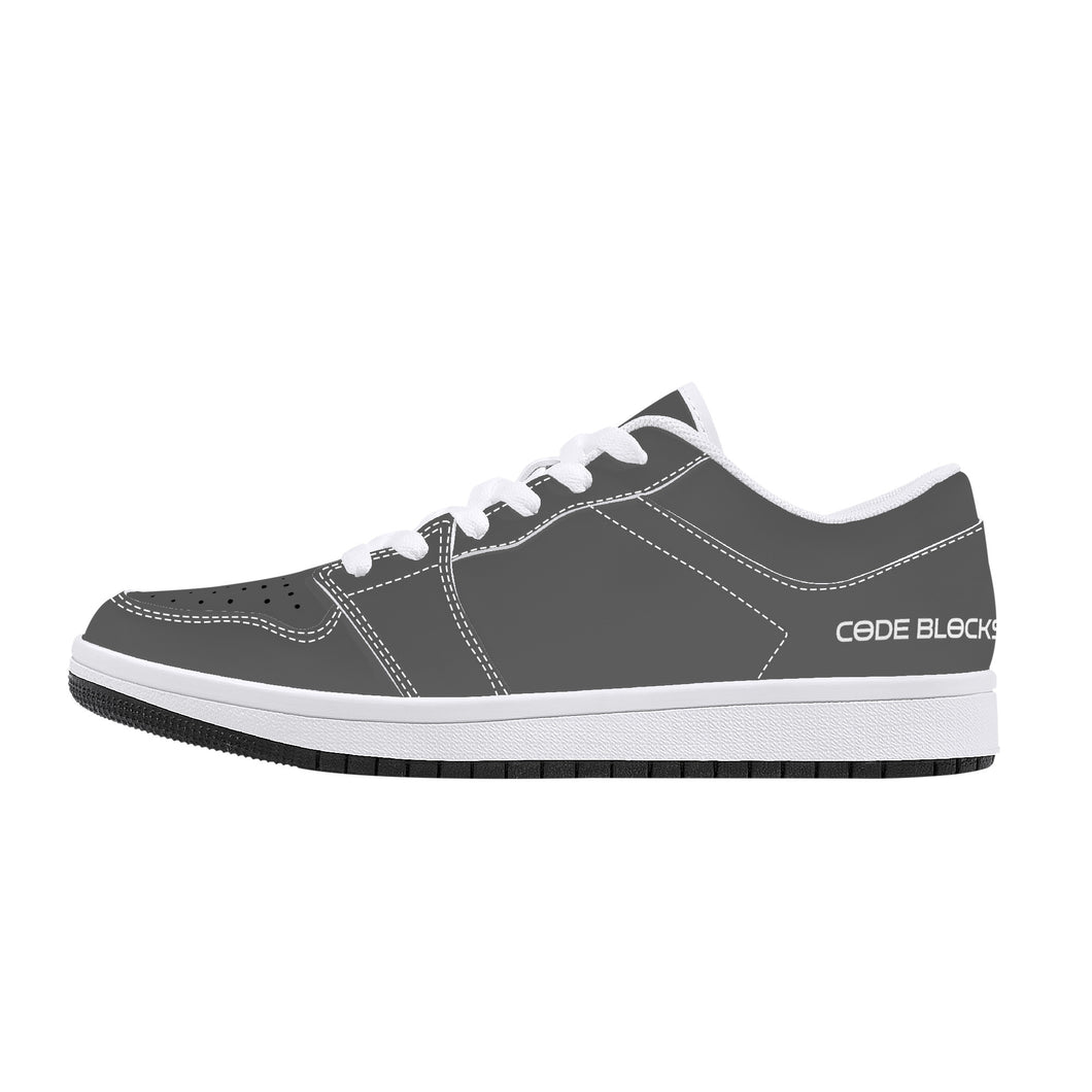 D15 Low-Top Synthetic Leather Sneakers - White