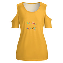 Load image into Gallery viewer, ACT off shoulder U-neck short sleeve top
